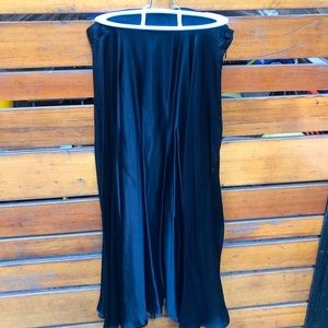 Never worn! Black maxi silk look A-line skirt